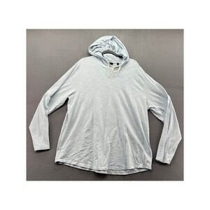 Vince Shirt Mens XXL Light Blue Cotton Slub Jersey Hoodie Long Sleeve Pullover